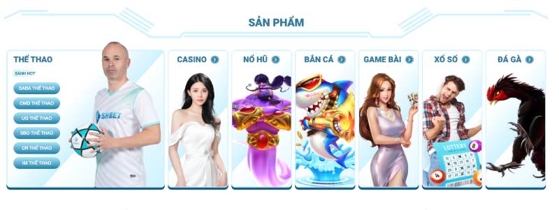 Danh Mục Sản Phẩm Và Trò Chơi Tại SHBET